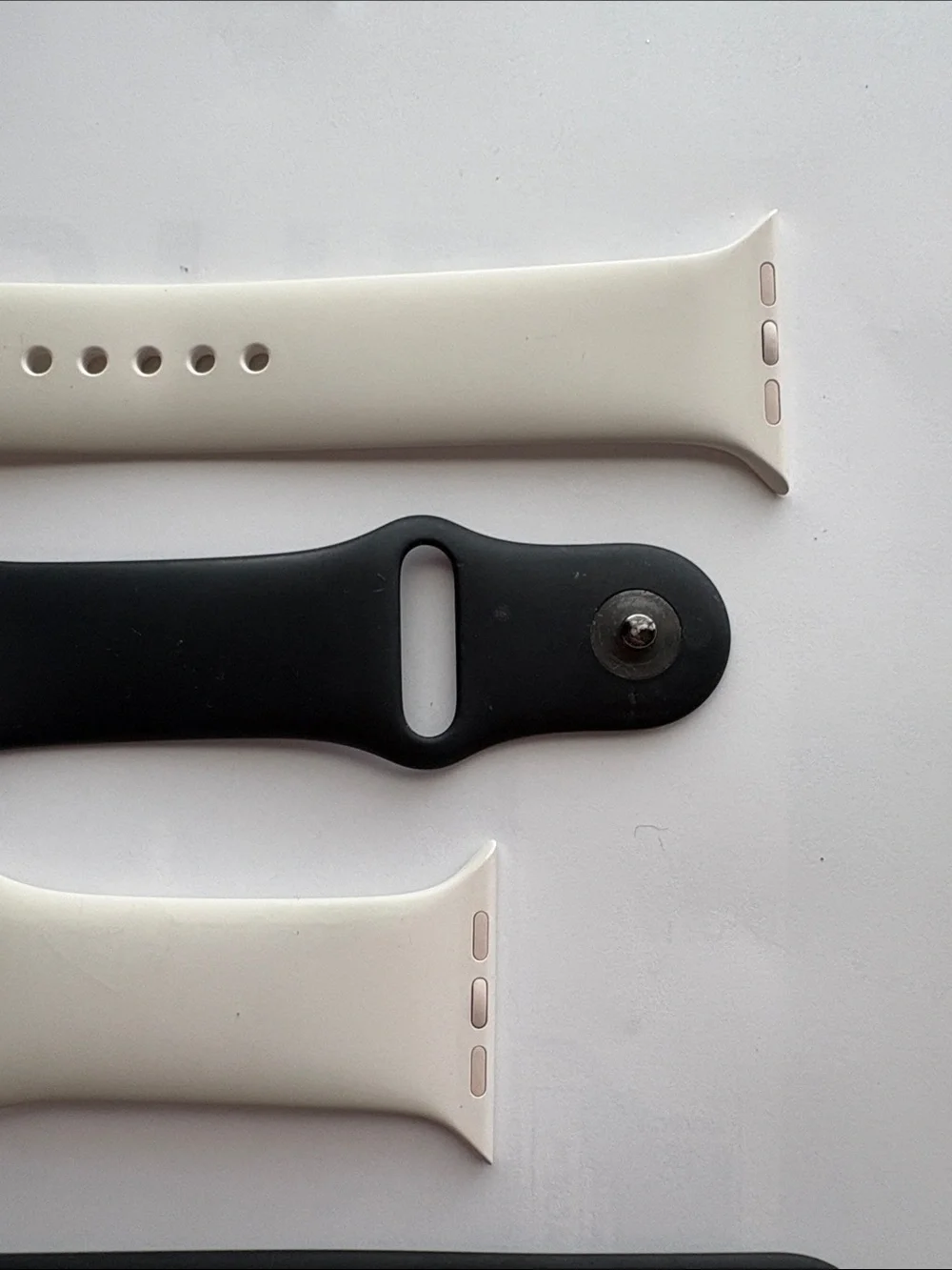 Genuine Apple Black and blush pink Silicone sports Apple Watch Bands 45 46mm M/L
